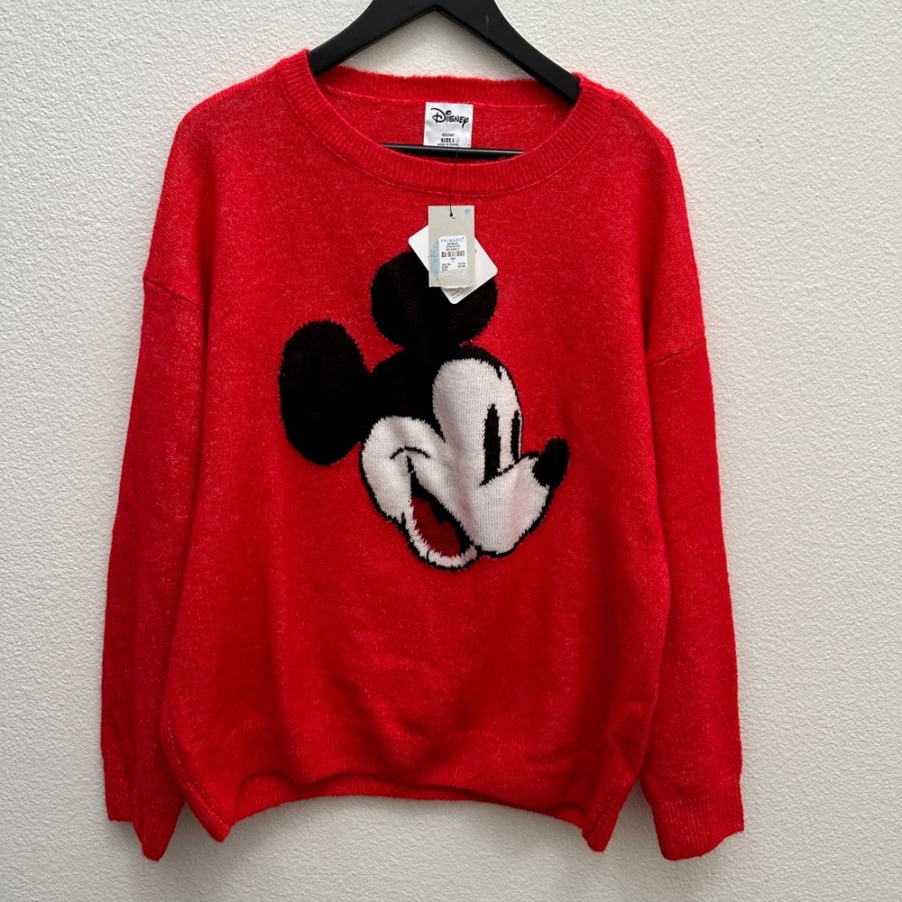 Primark Red Woven Mickey Sweater